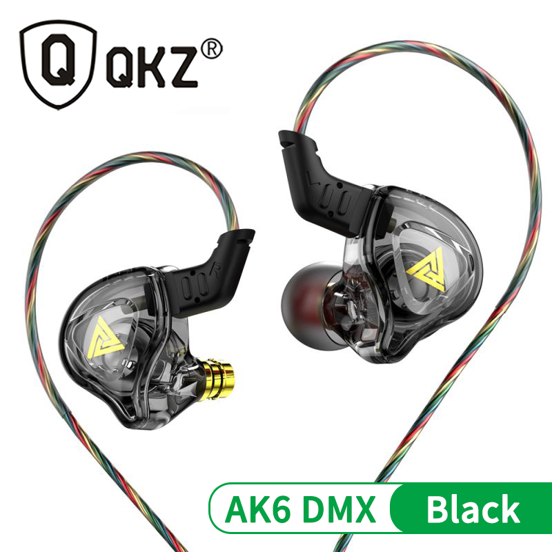 QKZ AKX HIFI Heavy Bass Transparent Earphones IEM Monitor Level 3.5mm In-Ear Music Headphone Dynamic With Mic Wired Headset DMX